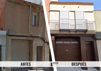 fachada antes y después de la rehabilitación