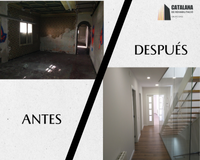 antes y despu&eacute;s de pasillo vivienda