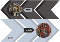 fachada antes y después de la rehabilitación