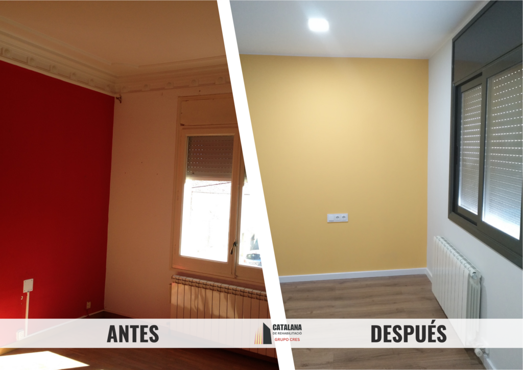 Antes y después de rehabilitación de comedor