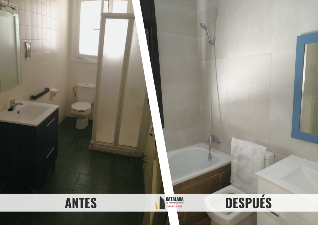 Antes y después de rehabilitación de baño